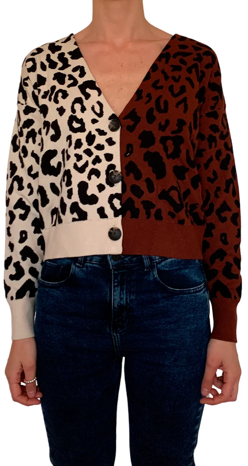 525 Mixed Leopard Cardigan