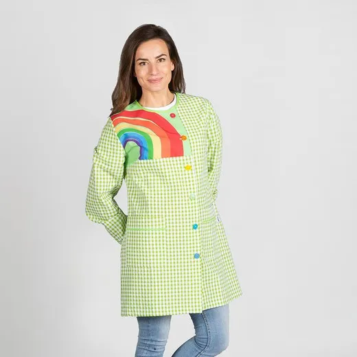 Bata Con Botones Arcoiris Bambula Antibacteriano