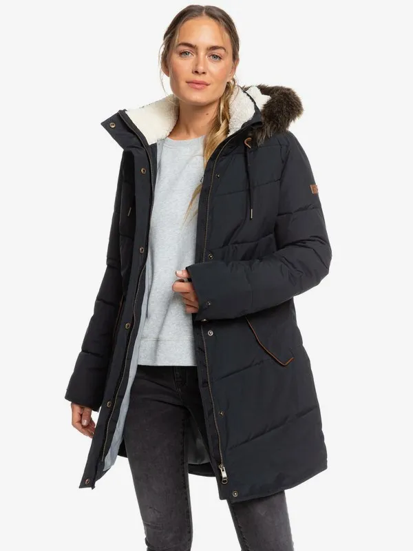 Chaqueta ROXY acolchada larga impermeable con capucha para Mujer ELLIE (kvj0) Ref. ERJJK03289 negra