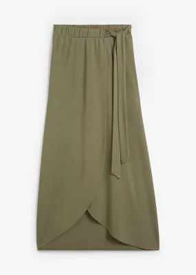 Falda con diseño cruzado Verde oliva