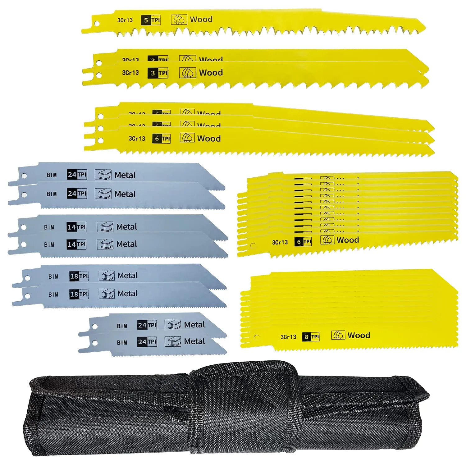 FOXBC Juego de hojas de sierra alternativa para DEWALT, Milwaukee, Black+Decker, Ryobi, Makita, Bosch y la mayoría de sierras al