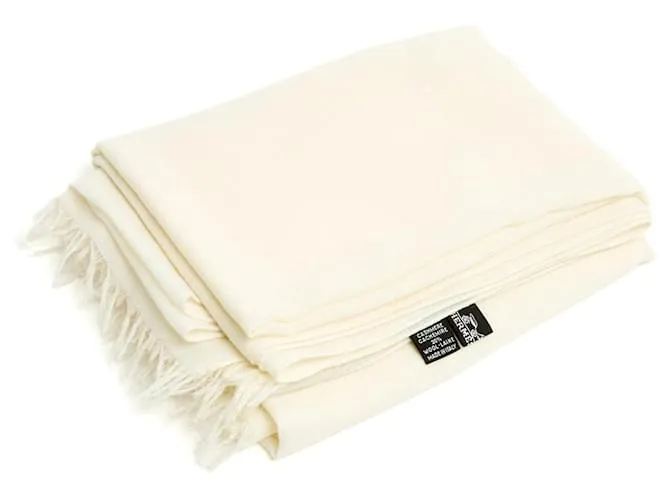 Hermès Foulard Etole XL Chale H Ecru Cashmere Maxi Scarf Shawl Stole Wrap Crudo 