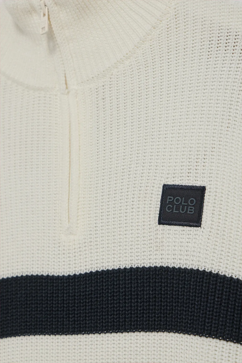 Jersey Julen beige y azul con rayas y logo Polo Club