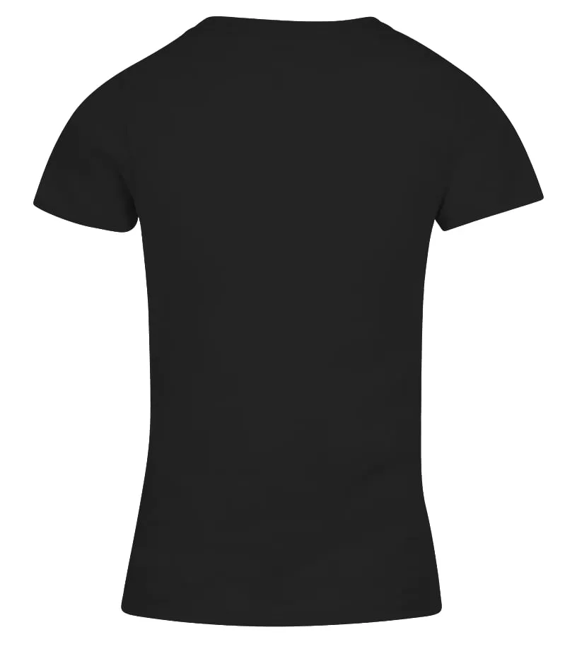 Mecánico precaución posible lenguaje ofensivo y herramientas volando Camiseta cuello pico Mujer