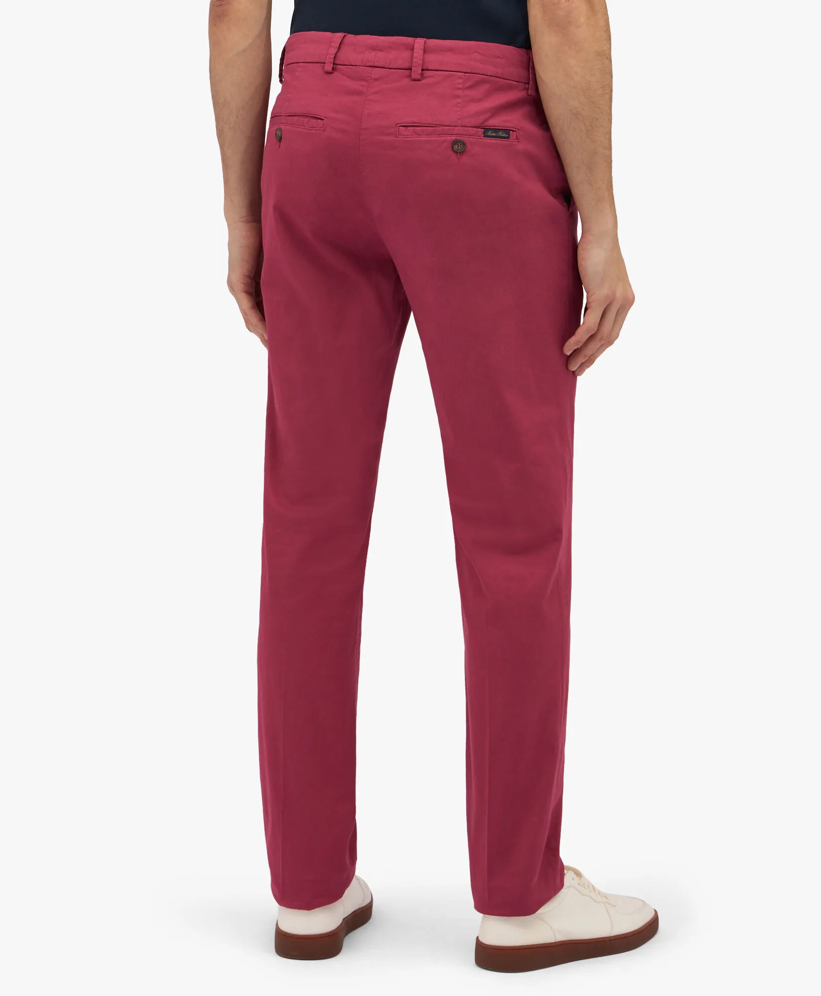 Pantalón chino rojo de algodón elástico