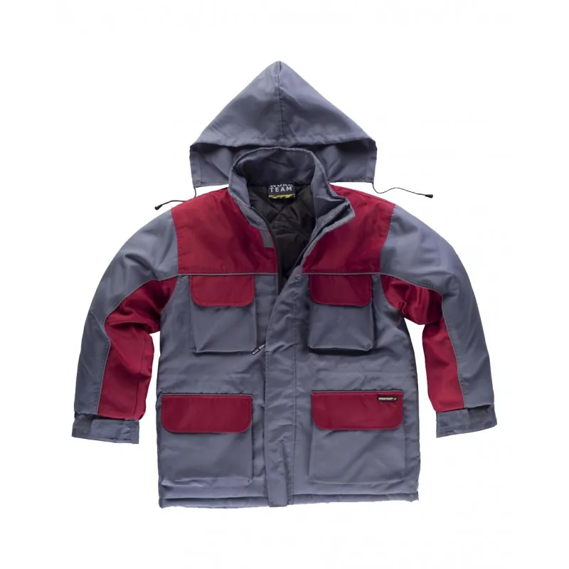 Parka acolchada WORKTEAM WF1858 con vivos reflectantes