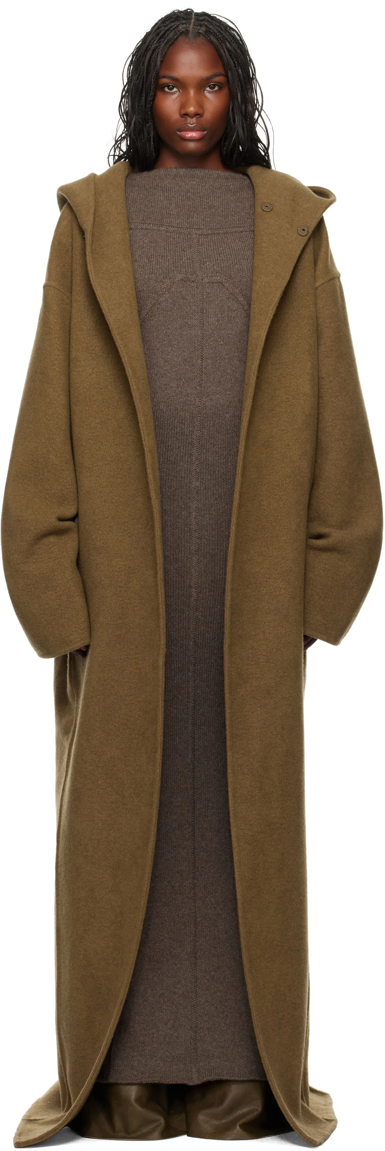 Rick Owens Hooded Robe Long Coat