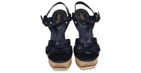 Sandalias Tribute de plataforma azul marino Yves Saint Laurent 