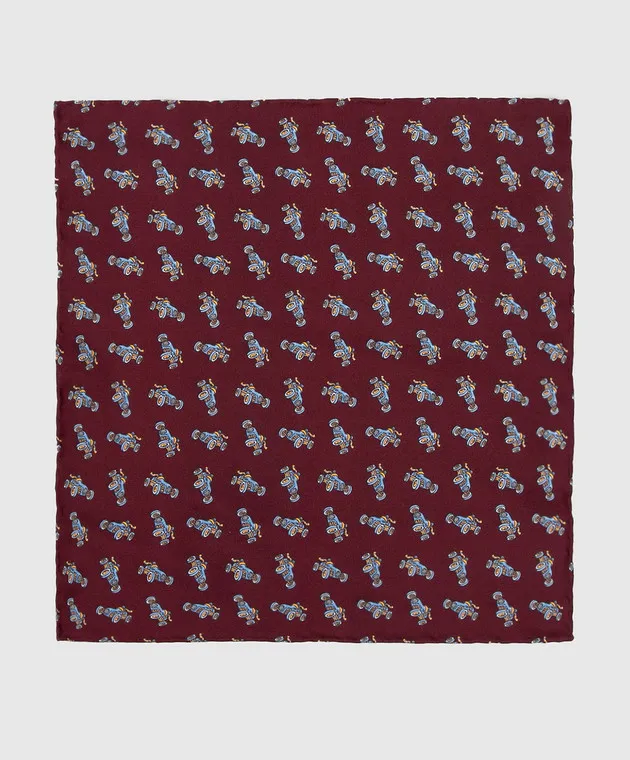 Stefano Ricci Patterned Tie and Pache Scarf Set for Children's Dark Violet Silk