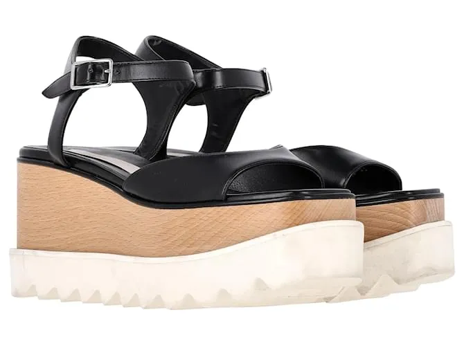 Stella Mc Cartney Sandalias de plataforma Elyse de Stella McCartney en cuero sintético negro 