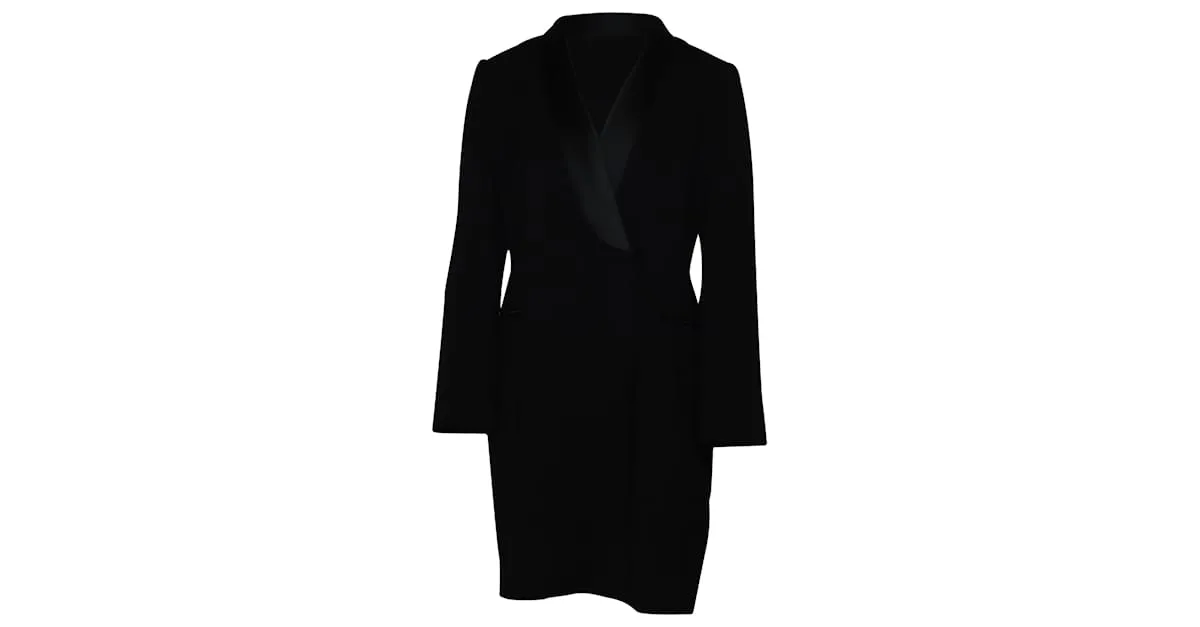Vestido de esmoquin Cady en viscosa negra de Iris & Ink x Julia Roitfeld Negro 