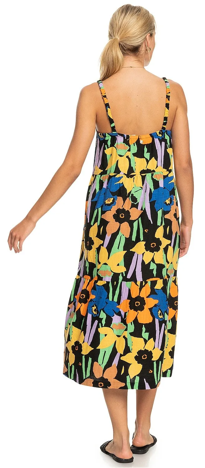 vestido Roxy Waiting Line Printed - KVJ6/Anthracite Flower Jammin - women´s